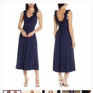 Leena Jersey Ruffle midi dress